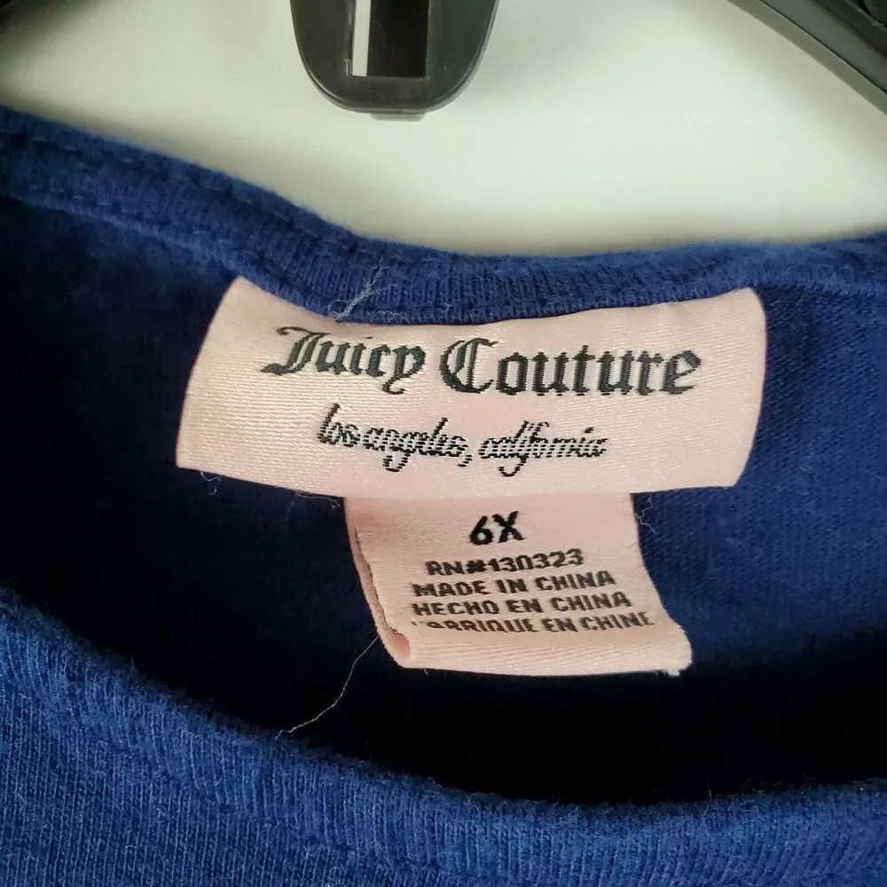 Juicy Couture Girls I Heart Juicy Sequin Ruffle Long Sleeve Shirt Size‎ 6X
